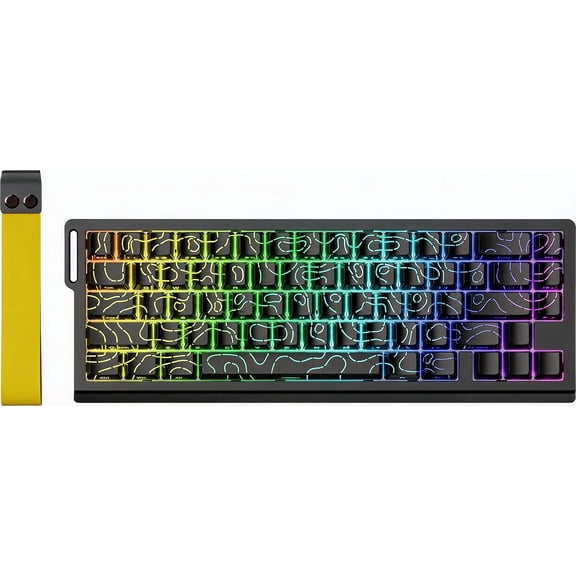 60% Wired Mechanical Gaming Keyboard with Hall Effect Magnetic Switches Adjustable Actuation Rapid Trigger RGB Backlit Top Mount Side Printed Keycaps Black Contour