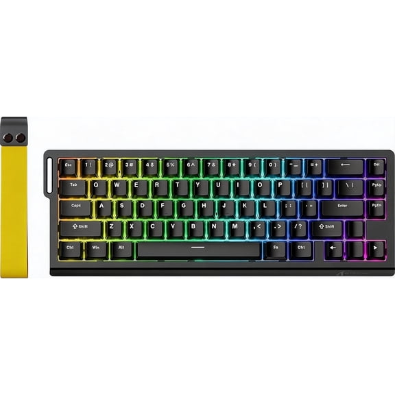 60% Wired Mechanical Gaming Keyboard with Hall Effect Magnetic Switches Adjustable Actuation Rapid Trigger RGB Backlight Top Mount Black