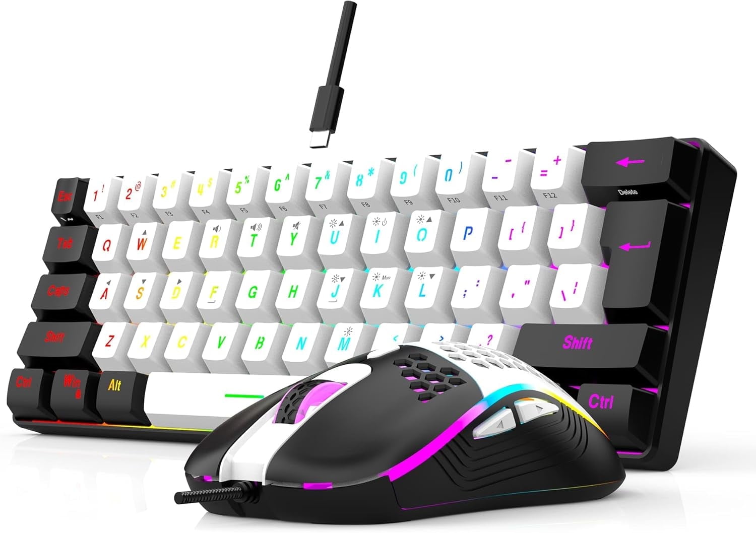 RedThunder 60% Wireless Gaming Keyboard And Mouse Combo, RGB Backlit Rechargeable - View #6