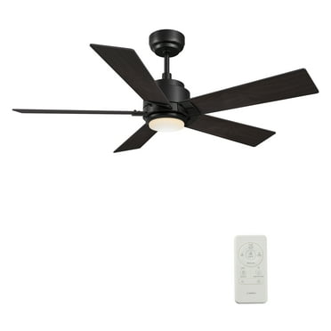 60" Wood Indoor Ceiling Fan with Dimmable LED Light Remote for Smart Home