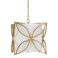thumbnail image 1 of 60 X 3 Watt Metal Chandelier with Floral Cut Out, Gold and White- Saltoro Sherpi, 1 of 5