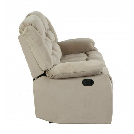 60'' X 35''  X 40'' Modern Beige Leather Sofa And Loveseat