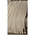 thumbnail image 1 of 60" X 50" Cream Woven Cotton Chevron Throw Blanket with Tassels, 1 of 5