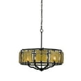 thumbnail image 1 of 60 X 6 Watt Metal Frame Chandelier with Glass Accent, Black and Gold, 1 of 5