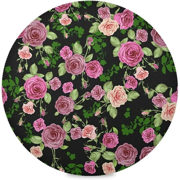 60"X 60" Art Vintage Daisy Flower, Elastic Fitted Edged Round Tablecloth Fade Resistant Anti-Shrink Table Cloth Washable Table Cover for Indoor or Outdoor and Anywhere You Wanna use it