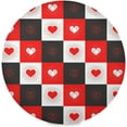 thumbnail image 1 of 60"X 60" Hearts Valentine Elastic Fitted Edged Round Tablecloth Fade Resistant Anti-Shrink Table Cloth Washable Table Cover for Banquet Home Indoor or Outdoor, 1 of 7