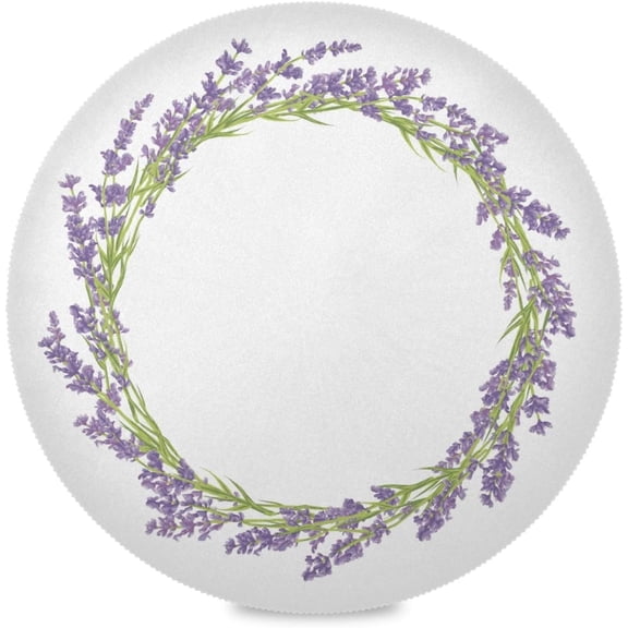 60"X 60" Lavender Circle Elastic Fitted Edged Round Tablecloth Fade Resistant Anti-Shrink Table Cloth Washable Table Cover for Banquet Home Indoor or Outdoor
