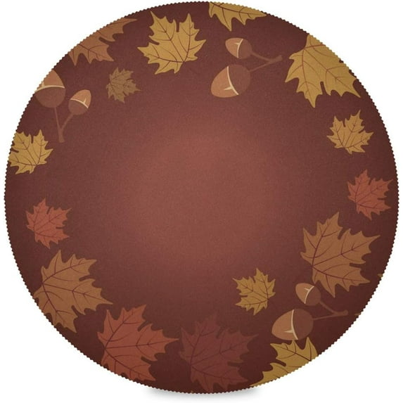 60"X 60" Maple Leaves Elastic Fitted Edged Round Tablecloth Fade Resistant Anti-Shrink Table Cloth Washable Table Cover for Banquet Home Indoor or Outdoor