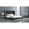 thumbnail image 1 of 60 X 91 X 91 Black Faux Leather Bed King, 1 of 2