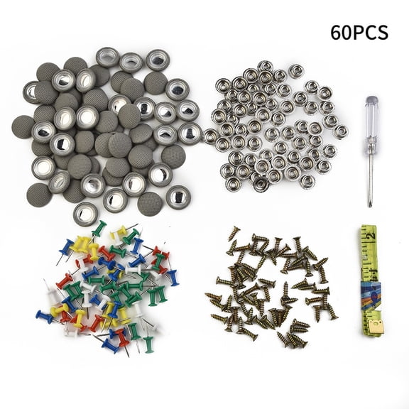 60 X Car Roof Buckles Lining Repair Kit Snap Rivets Auto Roof Repair Button Fixing Buckle With Screws For Truck Car Accessories