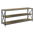 thumbnail image 1 of 60" X-Frame Metal and Wood Console Table in Reclaimed Barnwood Brown, 1 of 8