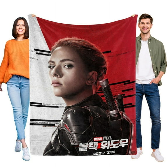 60"X50" Black Widow Movie Blanket Soft Throw Blanket Micro Fleece Fuzzy Blankets Thin Bed Couch Decor Adult Nap Bedroom Car All Season Birthday Gifts