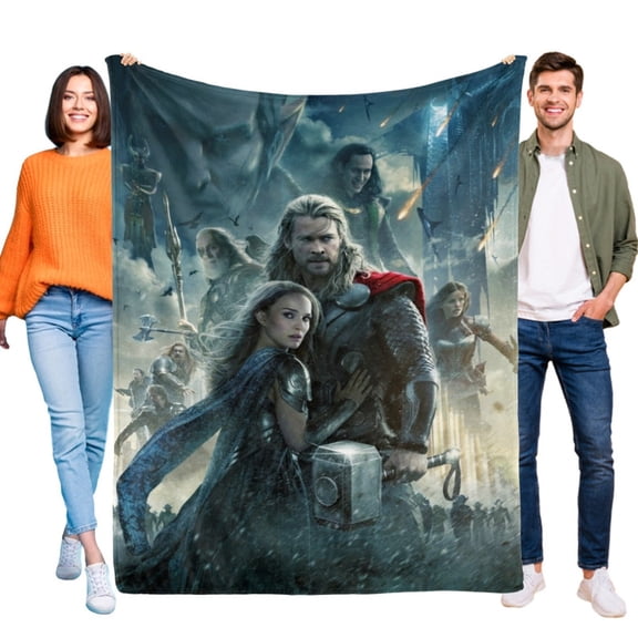60"X50" Blanket Thor Odinson Movie Soft Throw Blanket Micro Fleece Fuzzy Blankets Thin Bed Couch Decor Adult Nap Bedroom Car All Season Birthday Gifts