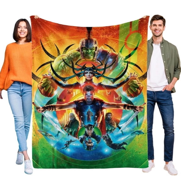 60"X50" Thor Odinson Movie Blanket Soft Throw Blanket Micro Fleece Fuzzy Blankets Thin Bed Couch Decor Adult Nap Bedroom Car All Season Birthday Gifts