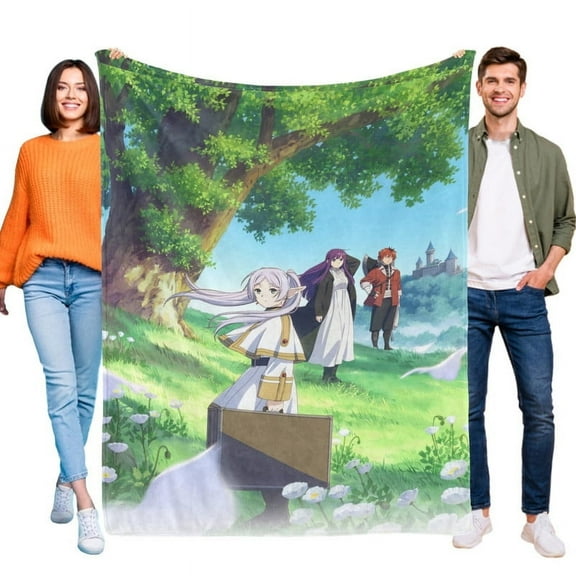 60"X80" Frieren Beyond Journey's End Anime Blanket Soft Throw Blanket Micro Fleece Fuzzy Blankets Thin Bed Couch Decor Adult Nap Bedroom Car All Season Birthday Gifts