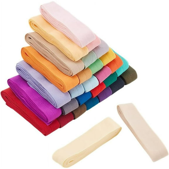 60 Yards 30 Colors Sewing Foldover Elastic Nylon Stretch Trim Elastic Ribbon for Hair Ties Headband Mixed Color 20mm about 2.00 Yards(1.83m)/color