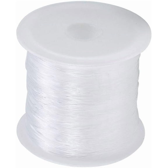 60 Yards Clear Invisible Craft Nylon Thread 0.35mm Monofilament Fishing Line Bead String Cord for Gemstone Jewelry DIY Making Bracelet Hanging Decoration Sewing Quilting Hair Weaving for DIY Clear