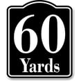 thumbnail image 1 of 60 Yards Distance Marker Running Race 5k Marathon BLACK Aluminum Composite Sign, 20"x24", 1 of 5