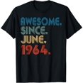 thumbnail image 1 of 60 Year Old Gift Awesome Since June 1964 60th Birthday Men T-Shirt, 1 of 3