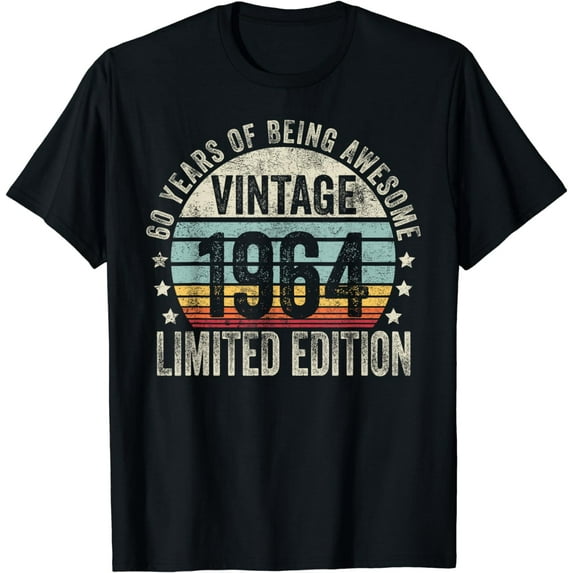 60 Year Old Gifts Vintage 1964 Limited Edition 60th Birthday T-Shirt