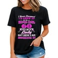 thumbnail image 1 of 60 Year Old Lady Shirt Women Funny 60th Birthday T-Shirt Rockin' Since Black X-Large, 1 of 4