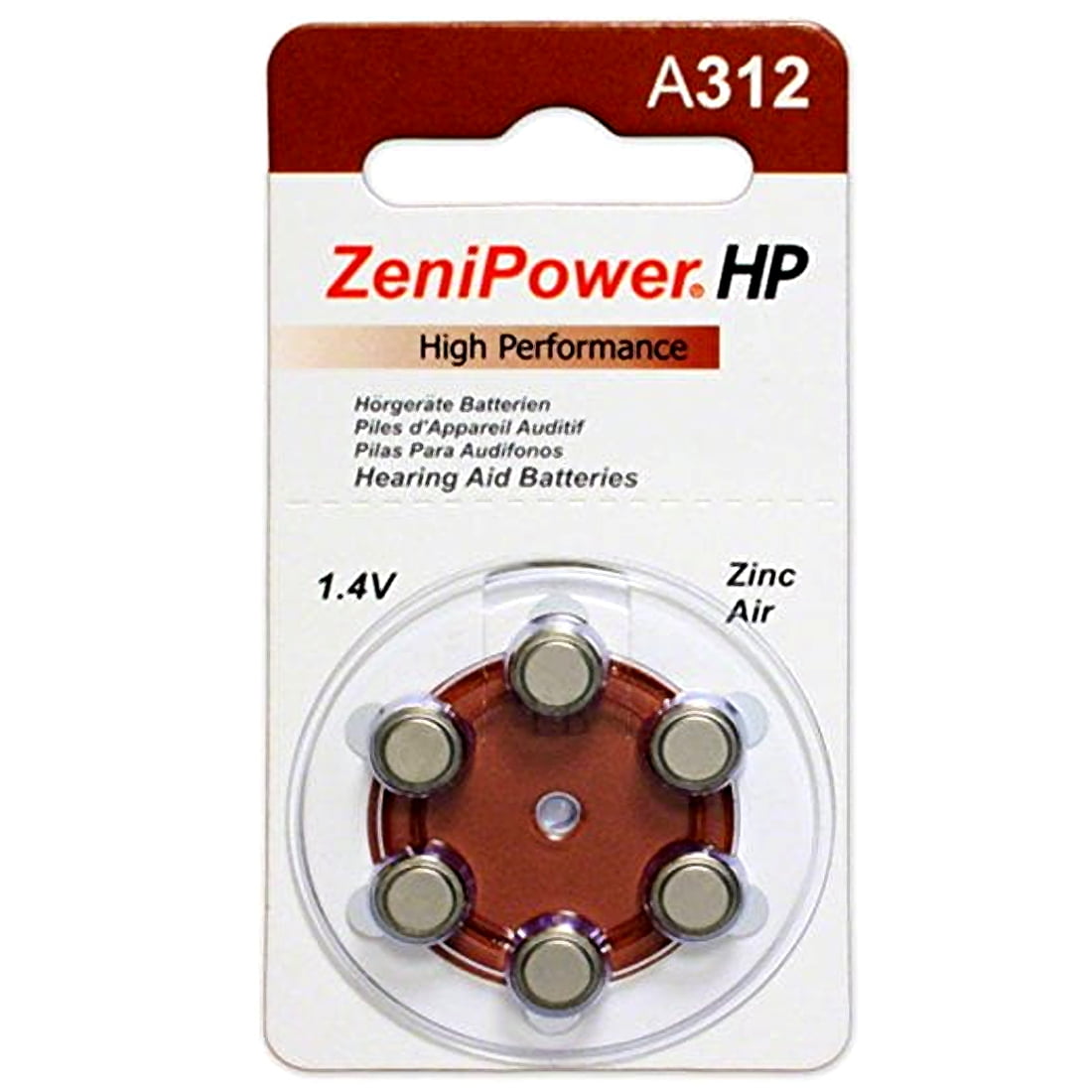 ZENI POWER 60 ZeniPower Hearing Aid Batteries Size: 312