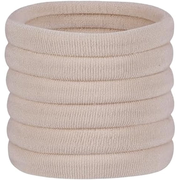 60 count 2 Inch Blonde No Hair Ties for Women Thick Hair, Large Soft Seamless Nylon Fabric Elastic Ponytail Holders Bands for Women
