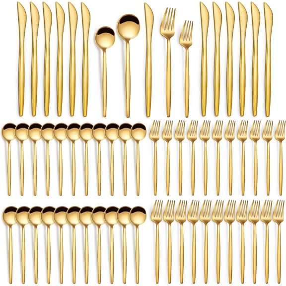 60 count Grade Silverware Set, Stainless Steel Cutlery Utensil Set, Mirror Polished Flatware Set for 12 Include Dinner Fork Spoon for , Wedding, Restaurant, Dishwasher Safe
