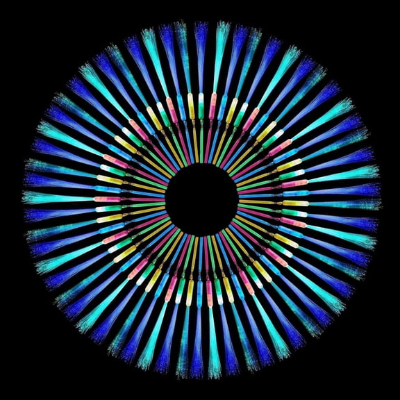 60 count Multicolor Fiber Optic Wands Upgraded Flashing Glow Lights Sticks LED Light Fiber Optic Wands with 3 Flashing Models for Birthday,Wedding,Concerts,Party (60 Pieces,Mixing Color)