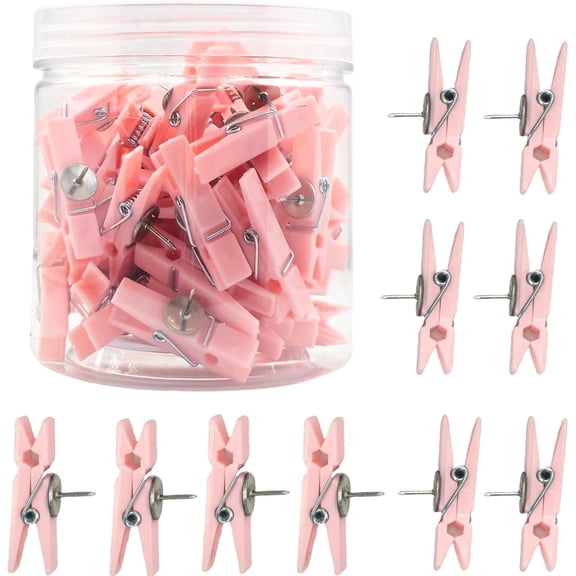 60 count Push Pin Clips Decorative Push Pins with Clips Bulletin Board Clips Pushpins Thumbtacks Cork Board Pushpins  Craft Paper Clips for Arts Cubicle Panel Wall Fabric Panels Offices Projects