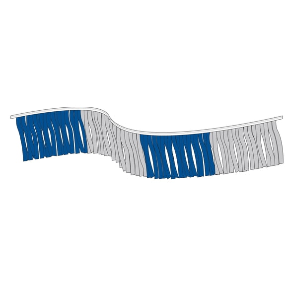 SSWBasics 60 foot Blue/Silver Metallic Fringe Pennant- Multi-Color Pennant Banner Flags - Versatile Pennant fringe and Pennant Banner Garland for Dealerships and Multi-Use Decoration