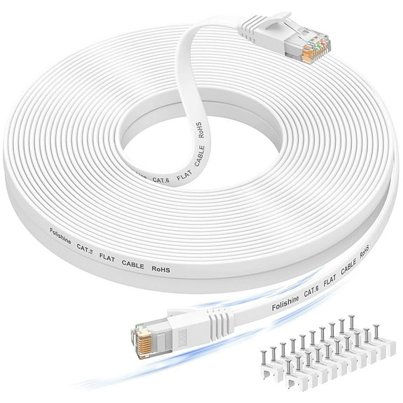 60 ft Ethernet Cable, Cat 6e/Cat 6 Long Internet Cable with Snagless Rj45 Connector, High Speed Patch Cord Than Cat