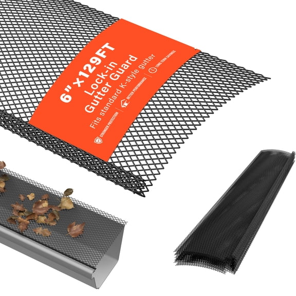 60 ft Gutter Guard 43 Pack, Black Coated Steel Micro Mesh Leaf Guards for 6 Inch Gutters, Snap-In Interlocking Gutter Screens Fit 4/5/6 Inch K-Style Rain Gutters, Easy DIY Debris
