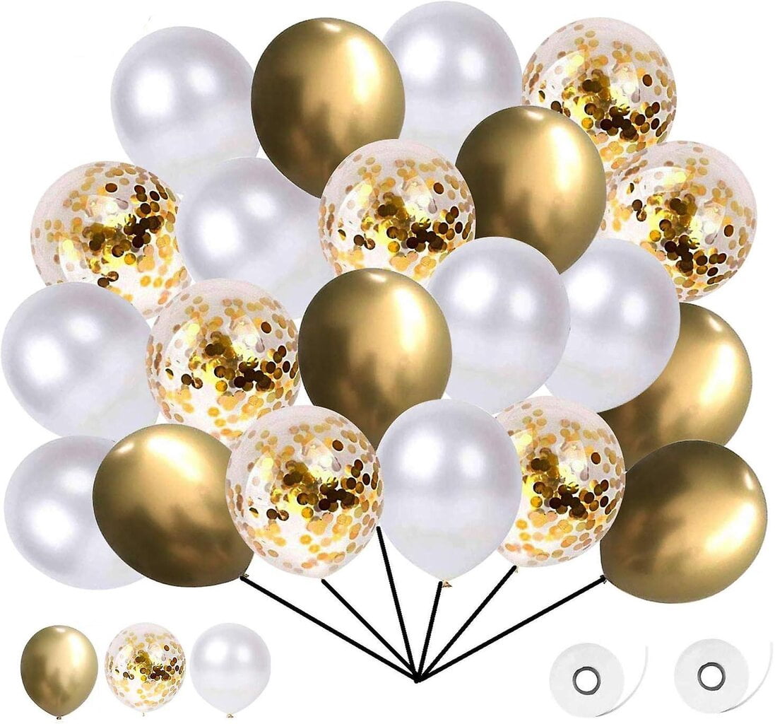 RIHK  100Pcs Gold Metallic Chrome Latex Balloons, 5Inch Round Helium Balloons For Wedding Graduation Anniversary Baby Shower I4781187354