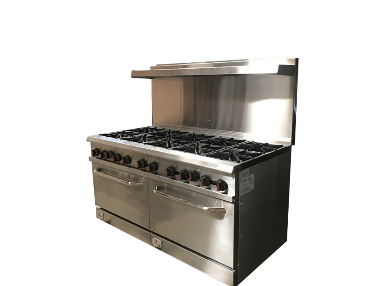 60 in. 5.9 cu. ft. Commercial 10 Burner Double Oven Gas Range in Stainless Steel