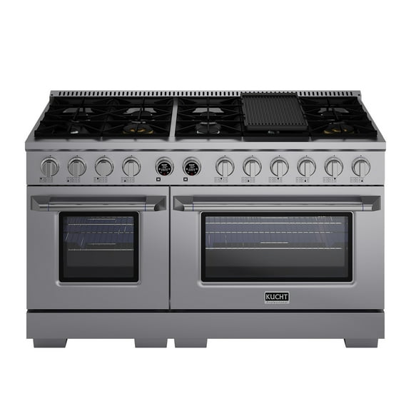 60 in. 7.9 cu. ft. 10 Burners Dual Fuel Range for Propane Gas in Stainless Steel