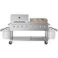 thumbnail image 1 of 60 in. 8-Burner Commercial Outdoor Propane Gas Grill with 30 in. Roll Dome Cover and 30 in. Griddle in Stainless-Steel, ETL Listed (CGKIT6-D30G30), 1 of 12