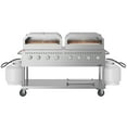 thumbnail image 1 of 60 in. 8-Burner Commercial Outdoor Propane Gas Grill with Two 30 in. Pizza Ovens in Stainless-Steel, ETL Listed (CGKIT6-P30P30), 1 of 13
