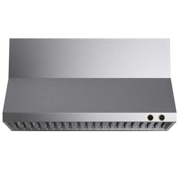 60 in. 900 CFM Ducted Wall Mount Range Hood in Stainless Steel with Gold
