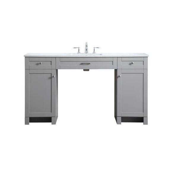 60 in. ADA Compliant Bathroom Vanity, Grey