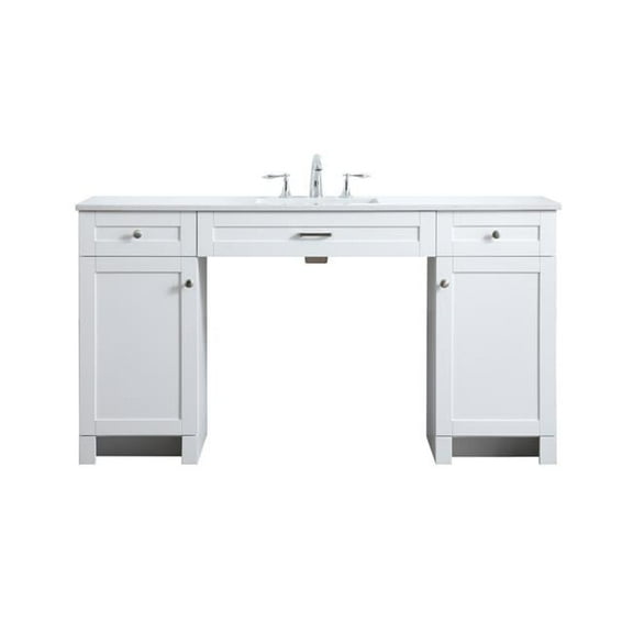 60 in. ADA Compliant Bathroom Vanity, White
