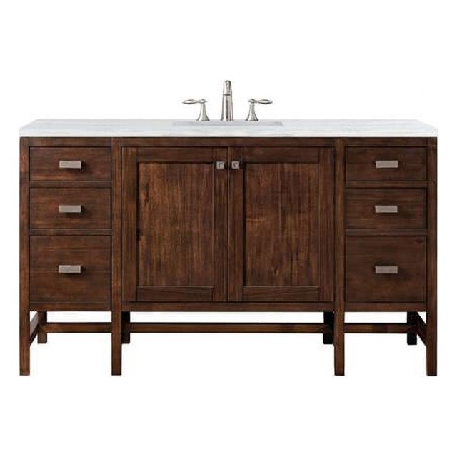 60 in. Addison Single Vanity Mid Century Acacia with 3 CM