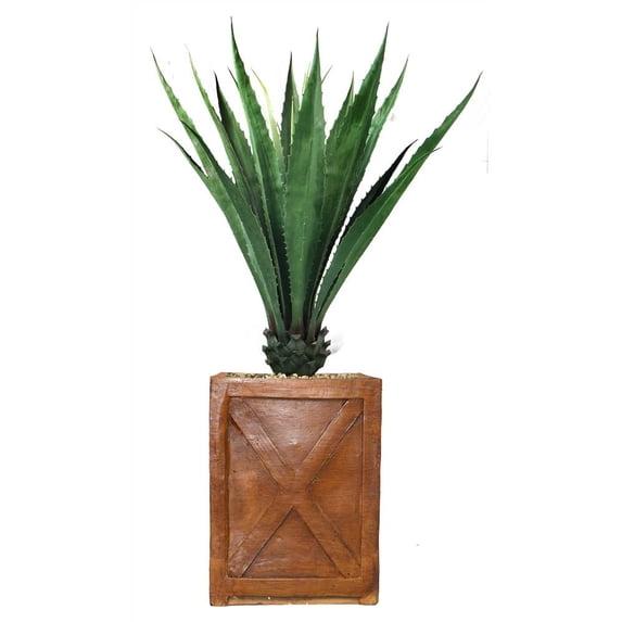 Vintage Home Artificial Faux Real Touch 57" Tall Agave Plant And Fiberstone Planter