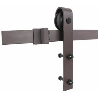 120 in. Antique Bronze Bent Strap Sliding Barn Style Door Hardware Track (2-Set) 120 in. Antique Bronze Bent Strap Sliding Barn Style Door Hardware Track (2-Set)