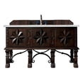 thumbnail image 1 of 60 in. Balmoral Single Vanity Cabinet with 3 cm Ethereal Noctis Quartz Top, Antique Walnut, 1 of 1