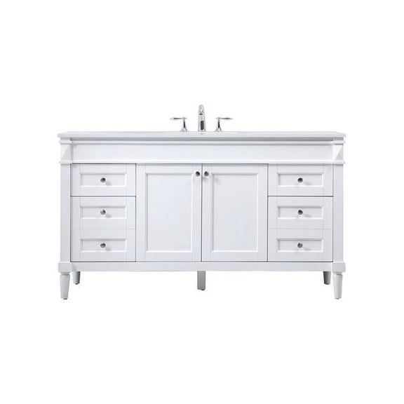 60 in. Bennett Single Bathroom Vanity, White