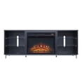thumbnail image 1 of 60 in. Brighton Fireplace with Glass Shelves & Media Wire Management, Onyx, 1 of 1