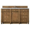 thumbnail image 1 of 60 in. Bristol Single Vanity with 3 CM Carrara Marble Top, Saddle Brown, 1 of 1