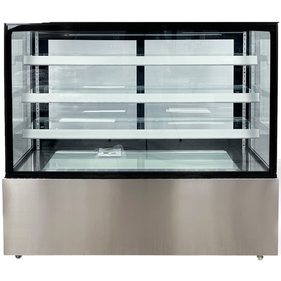 NSF 60 in. Commercial Galss Door Refrigerated Bakery Display 24 Cu.Ft. Refrigerator Case in Stainless Steel