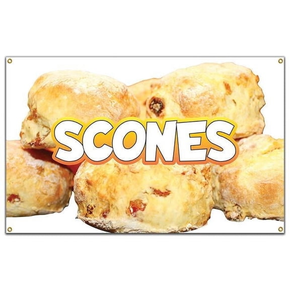 60 in. Concession Stand Food Truck Single Sided Banner - Scones 2